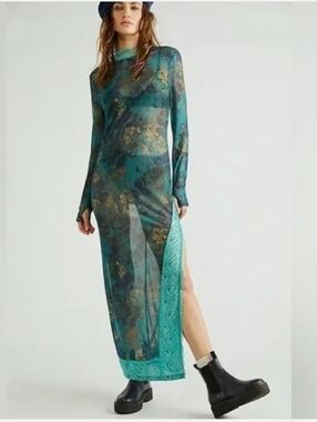 Free People INTIMATELY High Expectations Maxi Slip Dress Size Small